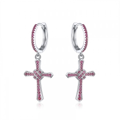 cross earrings in 925 sterling silver