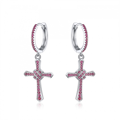 cross earrings in 925 sterling silver