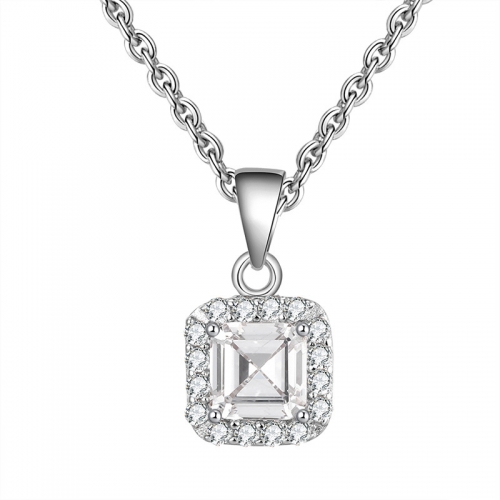 crystal CZ pendant necklace in 925 sterling silver for mother's day