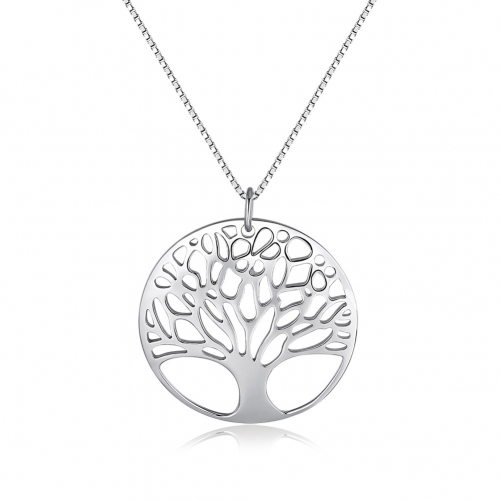 life tree pendant necklace in 925 sterling silver rhodium plated