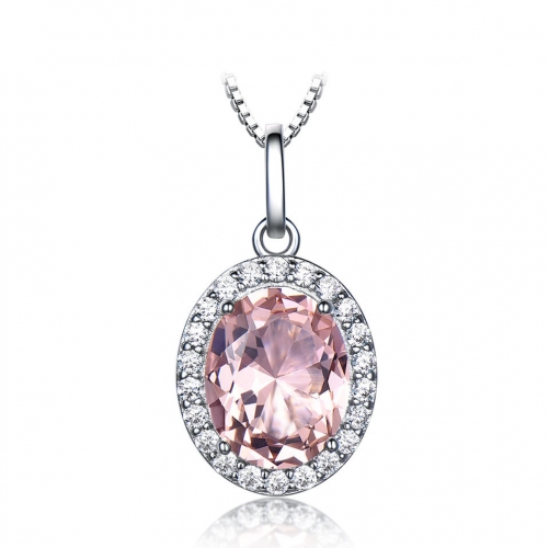 Pendant necklace with synthetic Morganite