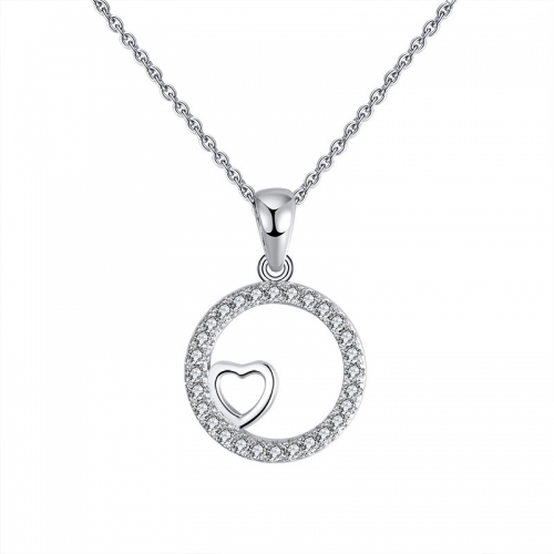 wholesale heart pendant necklace in 925 sterling silver for Valentine's day