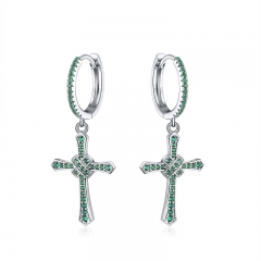 cross earrings in 925 sterling silver