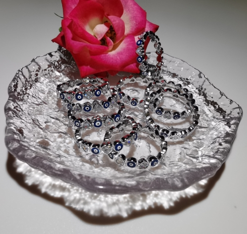 heart evil eyes ring
